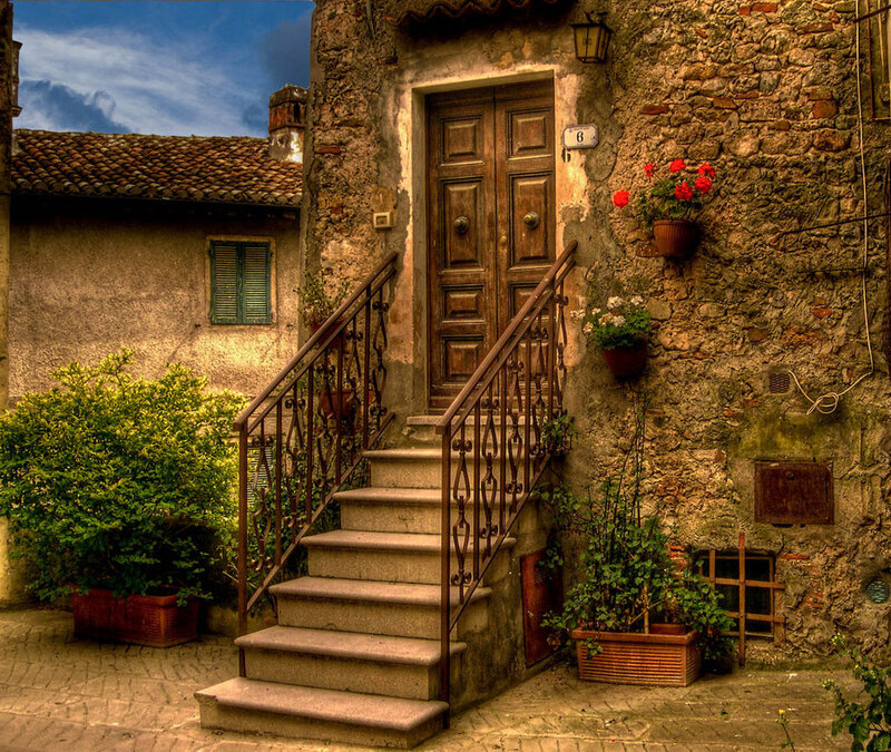 Stone House Entrance — Brown
