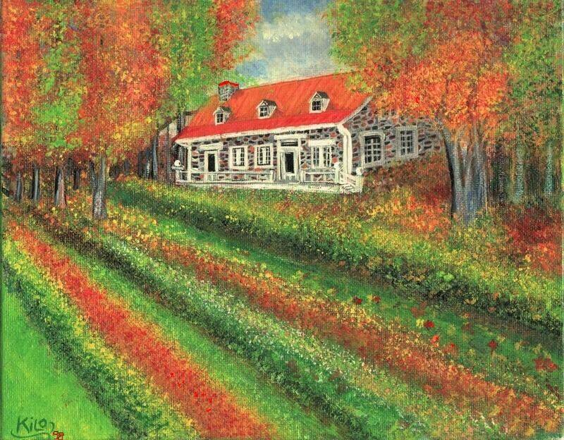 Stone House in Autumn — Green