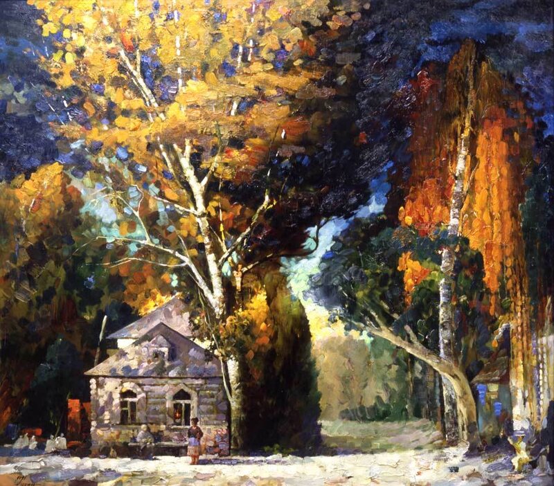 Stone House in Autumn — Yellow