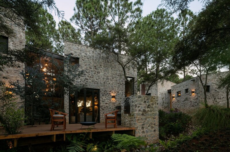 Stone House in Forest — Gray