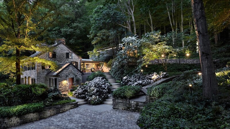 Stone House in Forest — Green, Serene