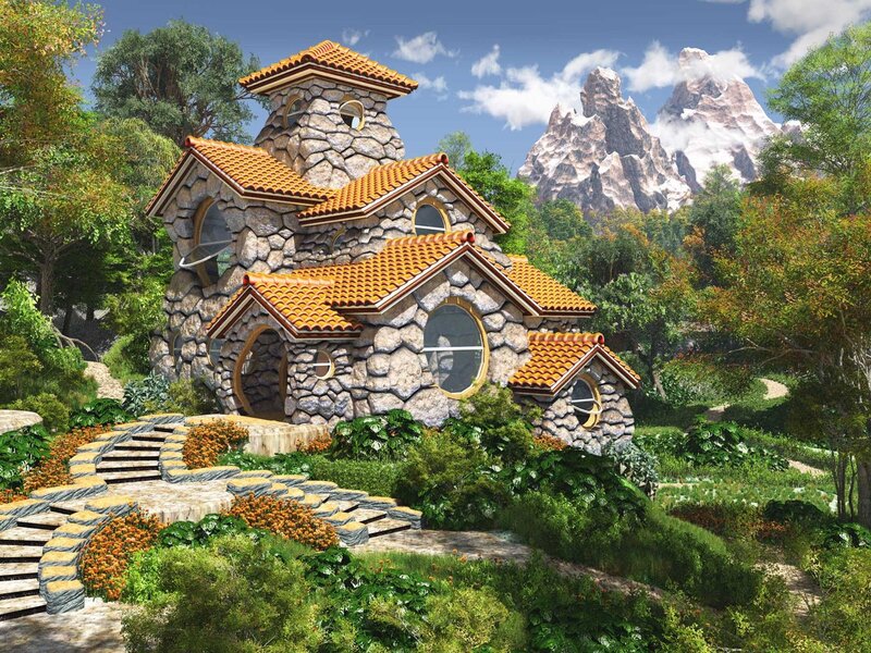 Stone House in Forest