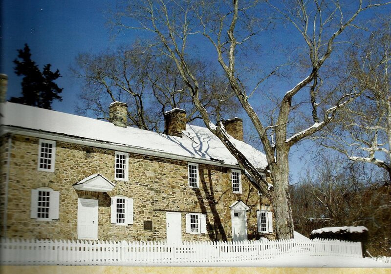 Stone House in Winter — Blue, Serene