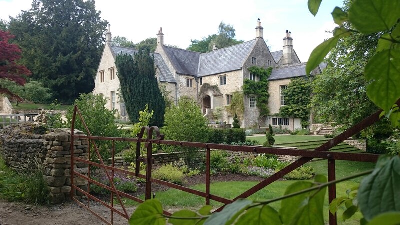 Stone House with Garden — Green, Serene, Afternoon, Photograph, Gate