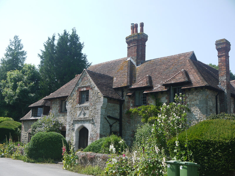 Stone House with Garden — Green, Serene, Afternoon, Photograph