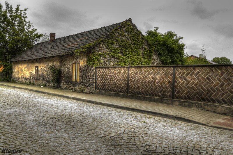 Stone House with Ivy — Gray