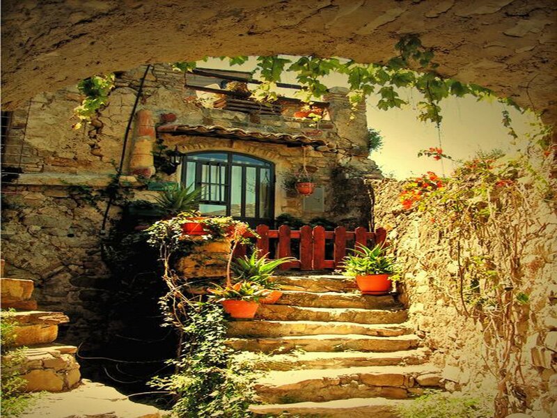 Stone House with Steps