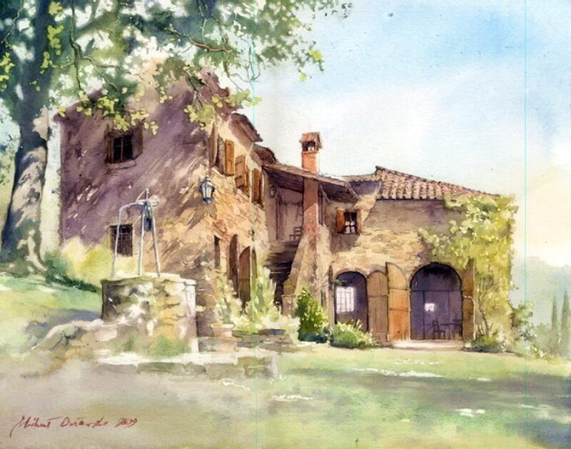Stone House with Well