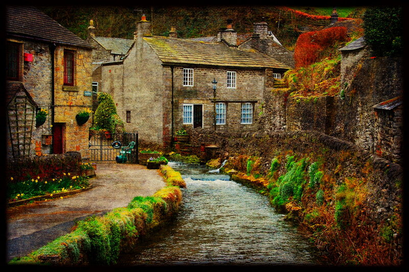 Stone Houses by River — Green, Serene