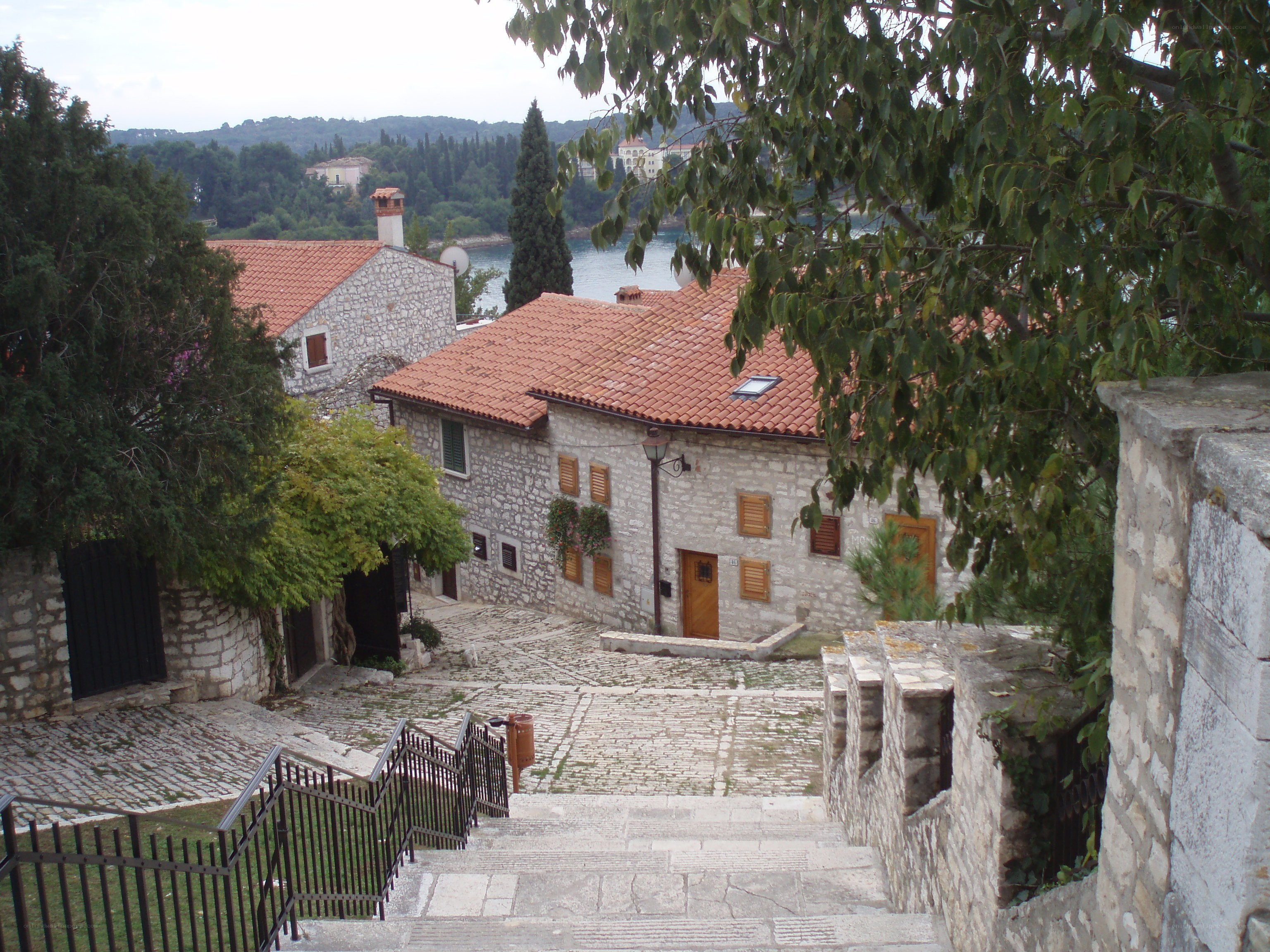 Stone houses by the water