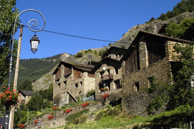 Stone houses in a mountain village