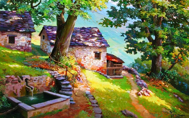 Stone Houses in Valley