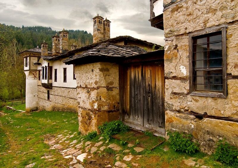 Stone Houses in Village — Brown