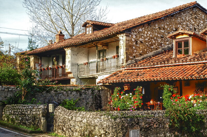 Stone Houses with Tiled Roofs