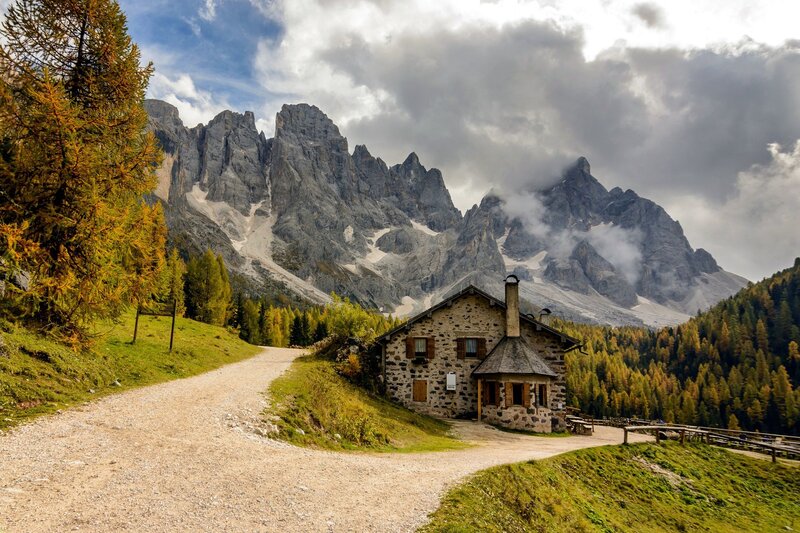 Stone Hut in Mountains — Green, Dramatic