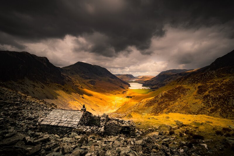Stone Hut in Valley — Yellow