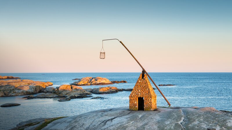 Stone Hut on Rocky Shore
