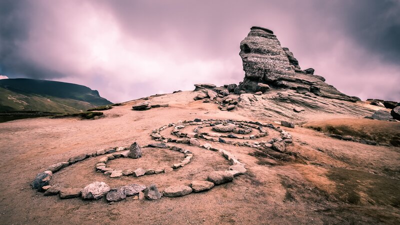 Stone Labyrinth on Hillside