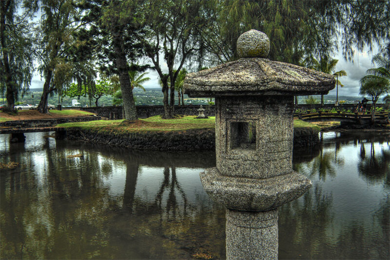 Stone lantern in a Japanese garden