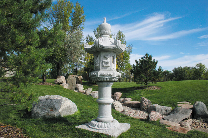 Stone lantern in garden