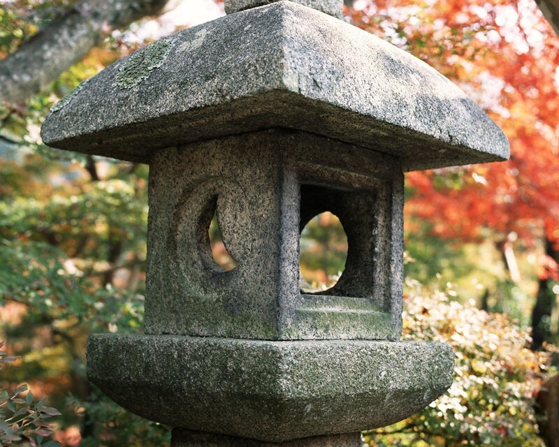 Stone Lantern in Garden — Gray, Serene