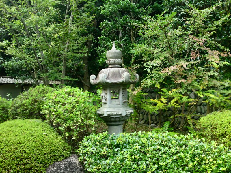 Stone Lantern in Garden — Green, Serene