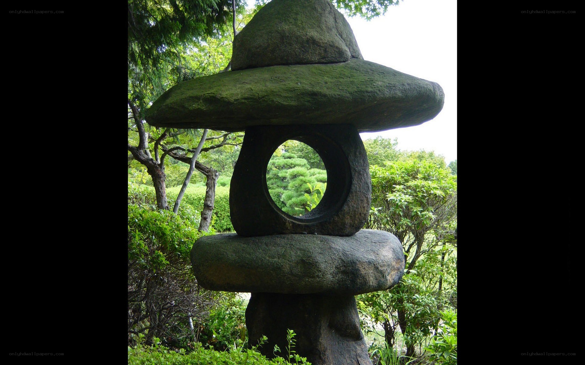 Stone lantern in garden