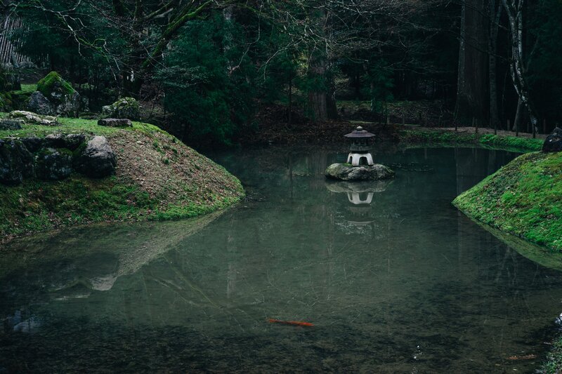 Stone Lantern in Pond
