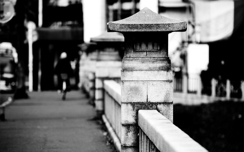Stone Lantern on Bridge
