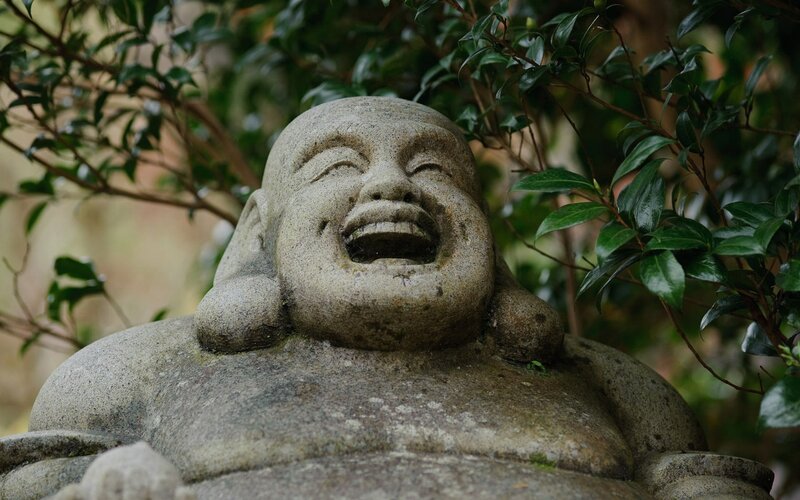 Stone Laughing Buddha Statue