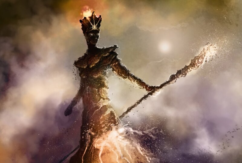 Stone-like Figure with Staff