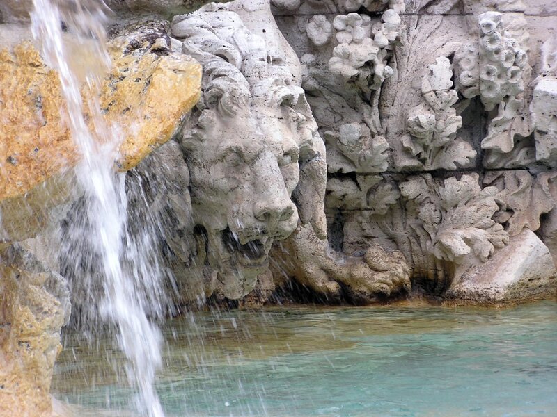 Stone Lion Fountain — Gray