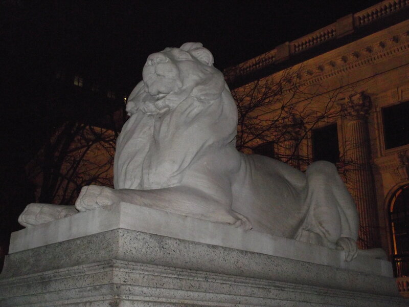 Stone Lion Statue — Gray, Dramatic