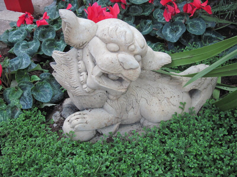 Stone Lion Statue — Green