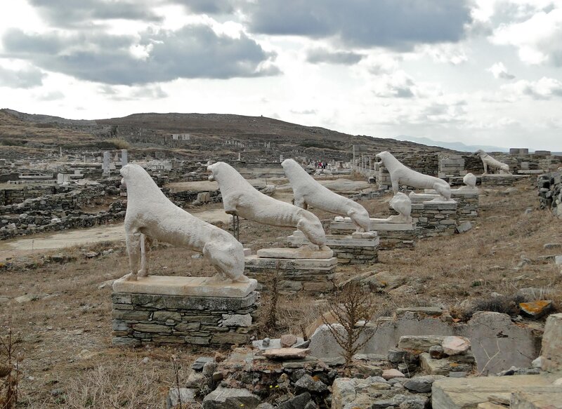 Stone Lion Statues — Gray