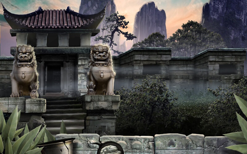 Stone Lion Statues