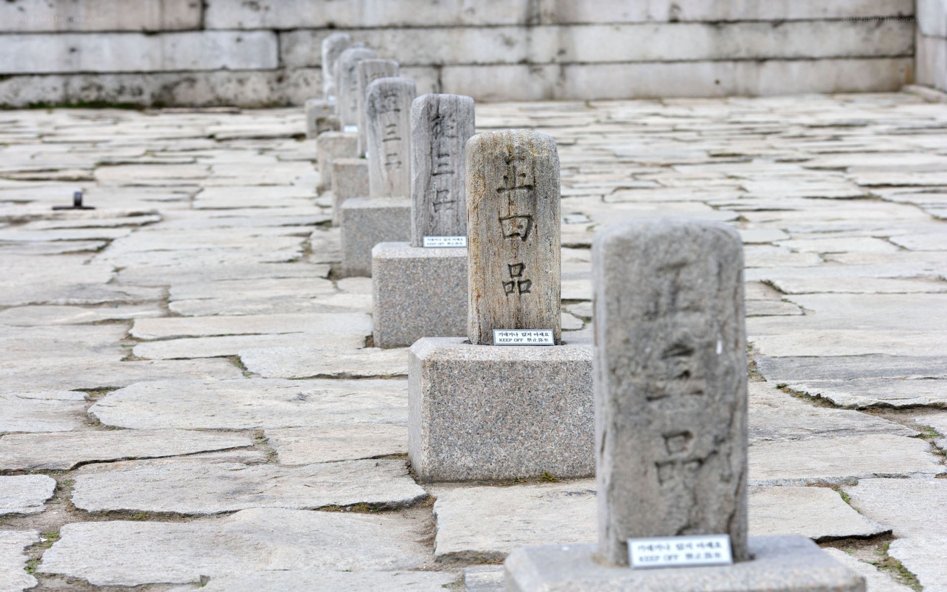 stone markers at a historical site