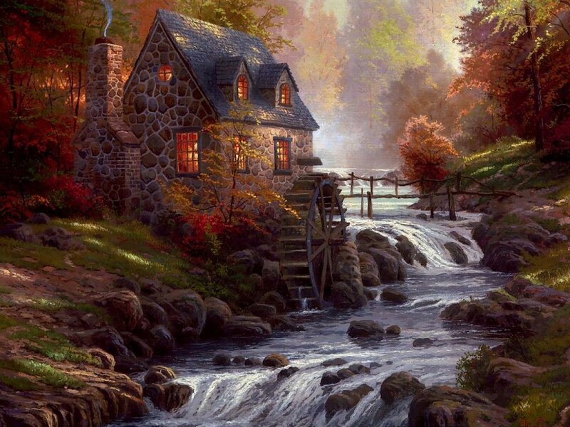 Stone Mill by Stream