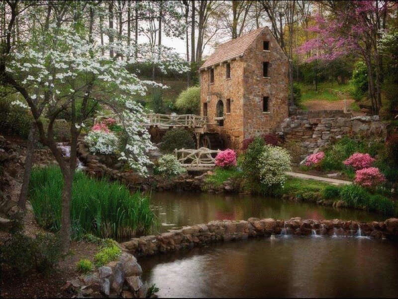 Stone Mill in Garden