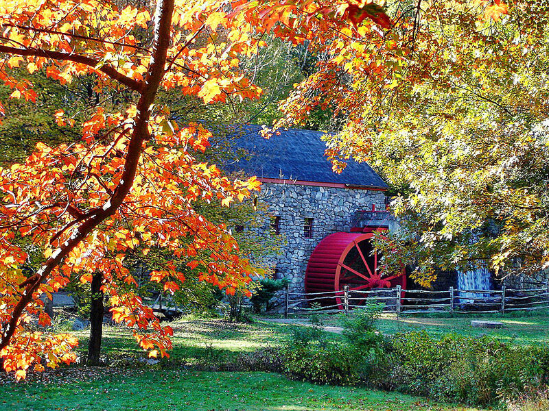 Stone Mill with Water Wheel — Orange