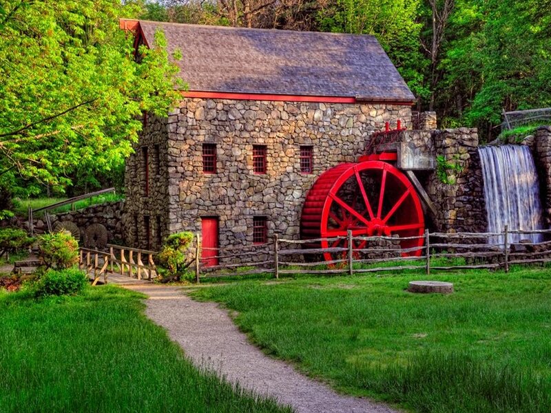 Stone Mill with Water Wheel
