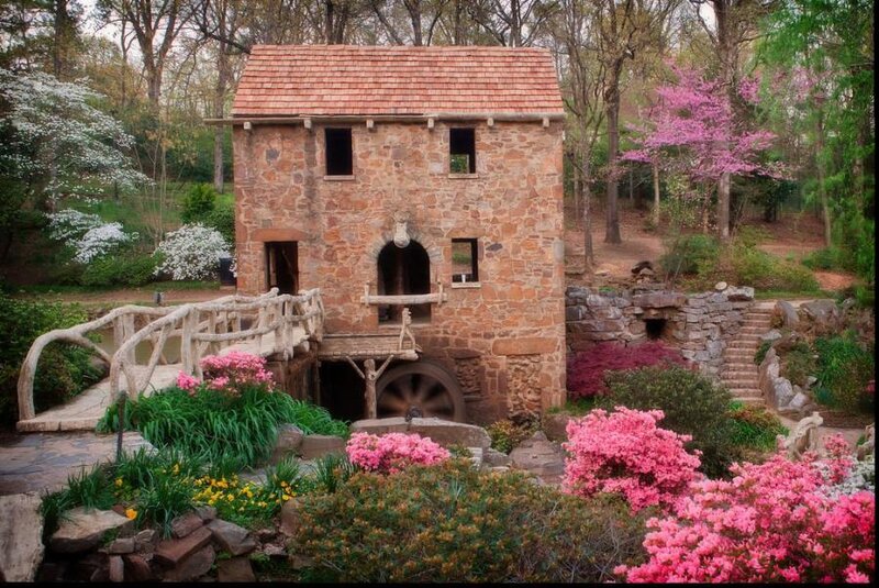 Stone Mill with Waterwheel — Pink