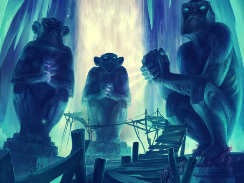 Stone Monkey Statues