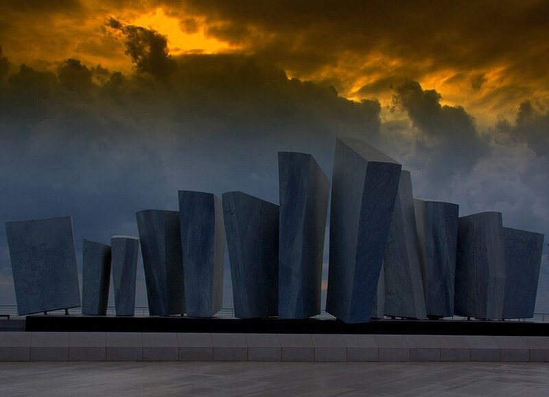 Stone Monoliths at Sunset