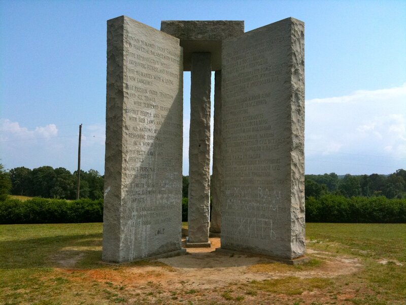 Stone Monument in Field