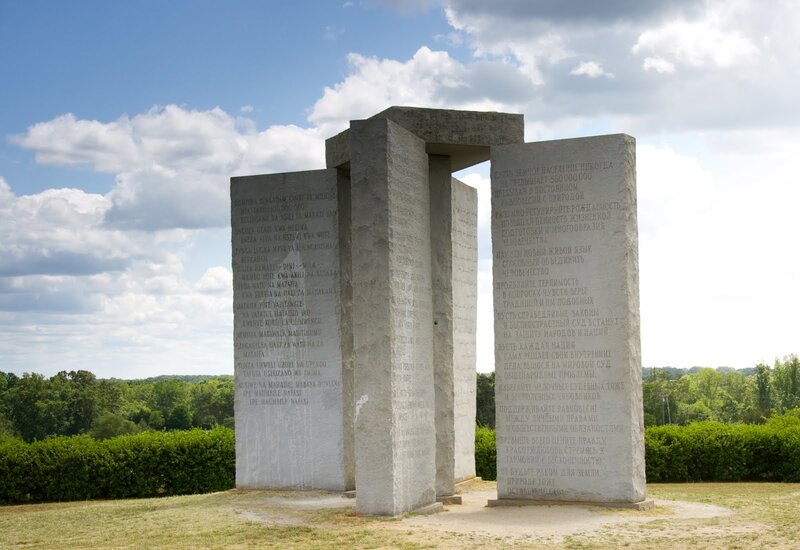 Stone Monument with Inscriptions — Gray, Serene, Afternoon