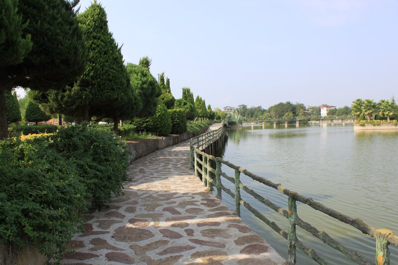 Stone Path Along Lake