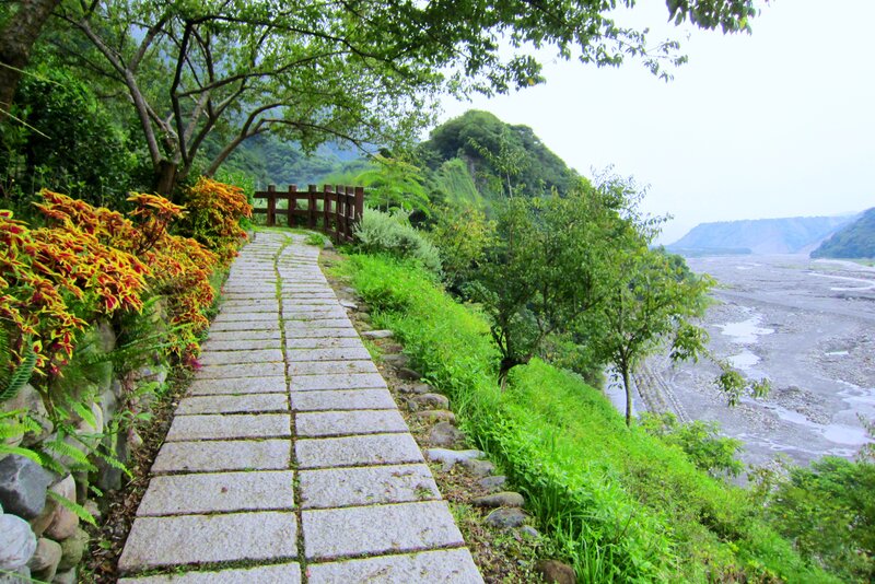 Stone Path by River — Green