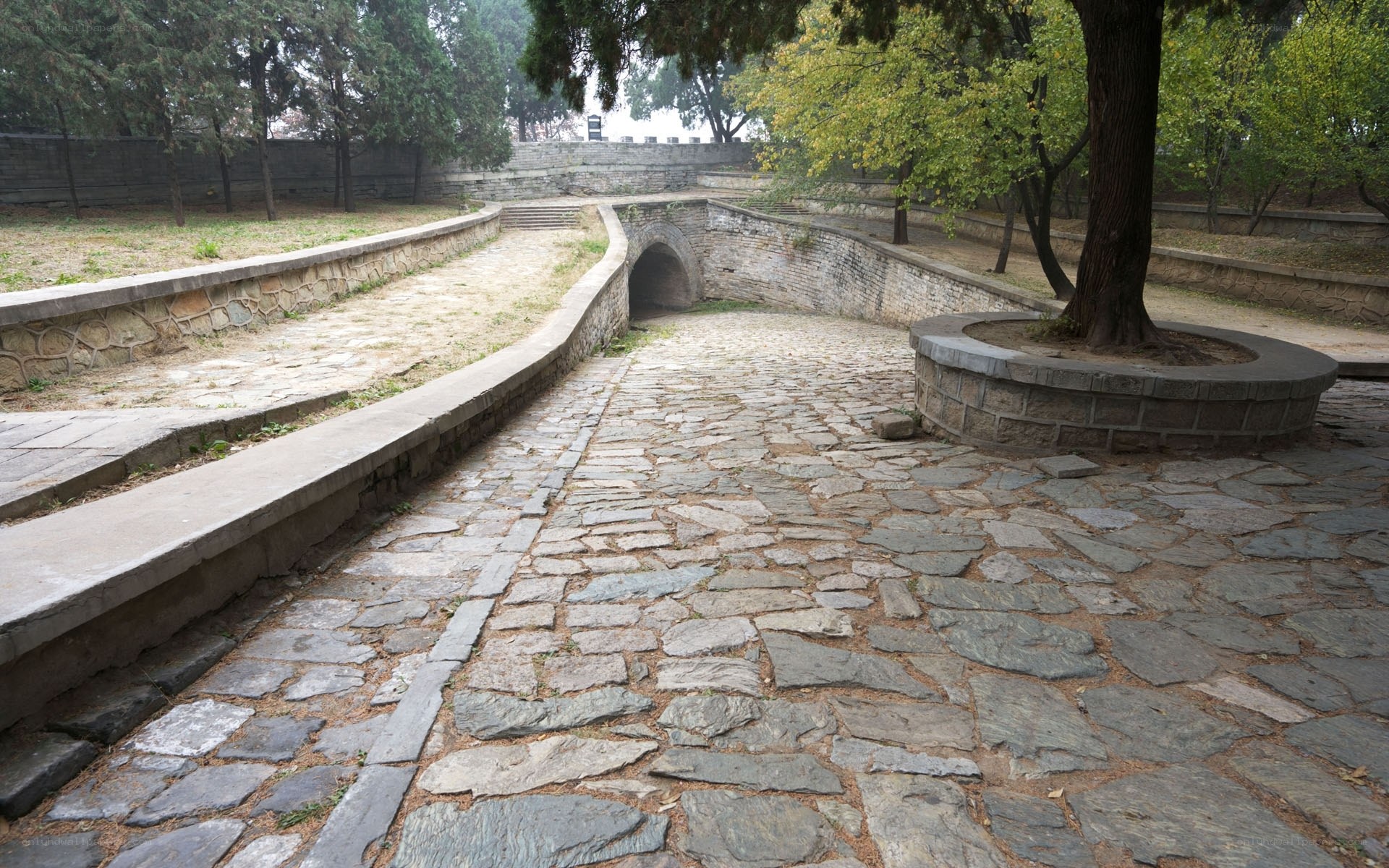 stone path in a park