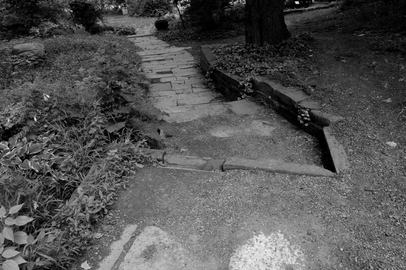 Stone Path in Garden — Black, Serene
